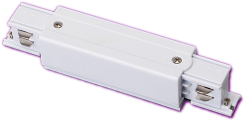 Europese 50 cm 100 cm LED Track Light Rail Bar 4 Draden 3 Fase Zwart/Wit Aluminium Spoor lamp accessoires Connector Een door Een: Streight joiner / WHITE