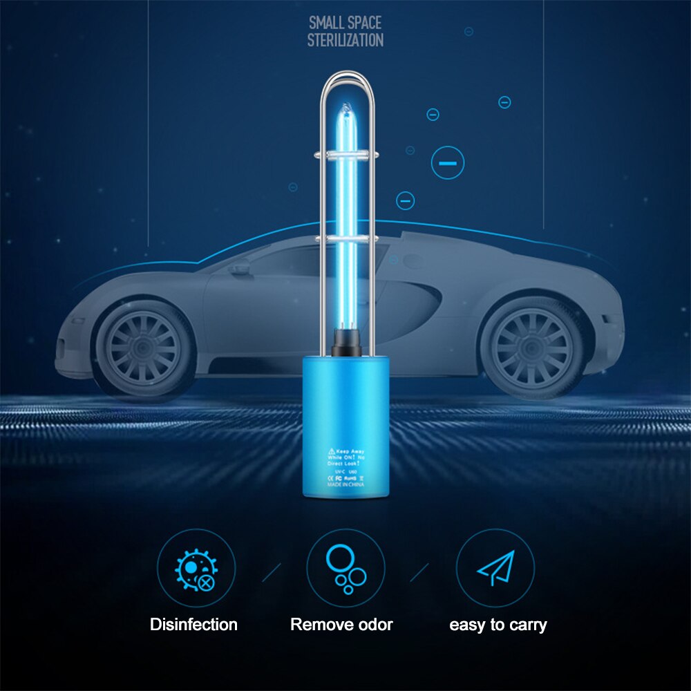 Portable LED Ultraviolet UV Light 5V USB 5W Sterilizer Lamp Rechargeable UVC + Ozone Light Disinfection Bactericidal LED Tube