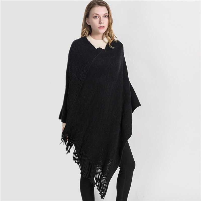 de invierno cálido Ponchos sólidos y capas para mujeres chales de gran tamaño envolturas de Cachemira Pashmina mujer Bufanda