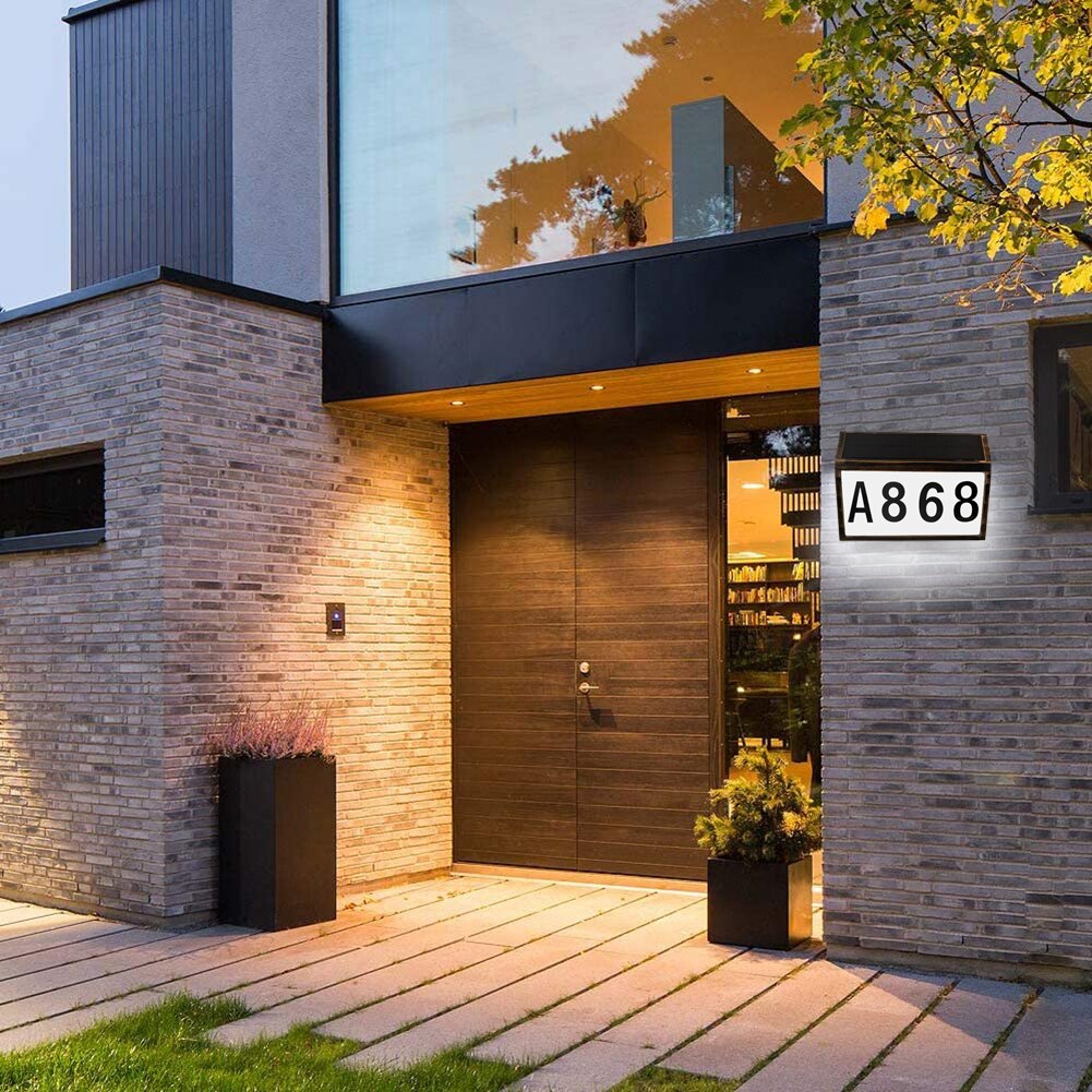 Solar Powered Waterproof House Number Light 10LED Address Sign Outdoor Lamp