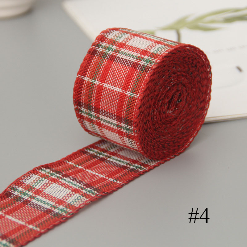 Checkered Wired Edge Ribbons 6m British Style Buffalo Plaid Gingham Roll DIY Embroidery Decoration for Sewing Wrapping TUE88