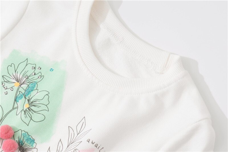1-7y jenter sweatshirt topper barn t-skjorte bluser merke 100%  frotté bomull bebe hettegensere barn baby jente klær t-skjorter