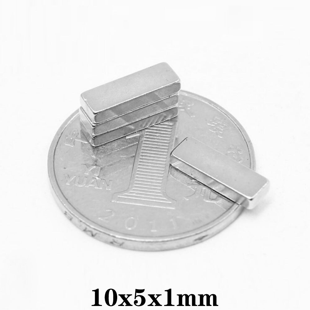 50 ~ 1000pcs 10x5x1 Magnete in Terre Rare Spessore 1mm Piccolo Rettangolare Magneti di Blocco 10x5x1mm Al Neodimio Magnetico Permanente 10*5*1