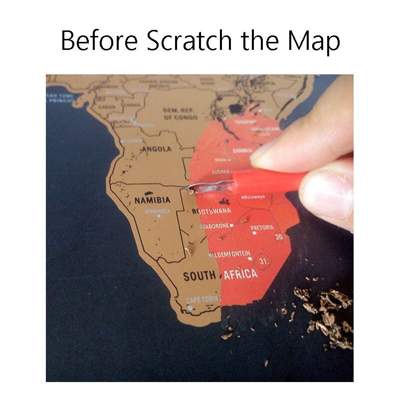 Vintage World Travel Map Scratch Off World Map Travel Scratch For Map 42x30cm Room Home Office Decoration Wall Stickers Mini