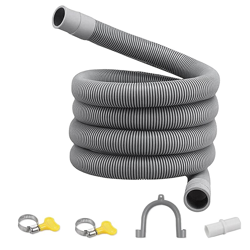 Drain Hose Extension Set Universal Washing Machine Hose 1.5M, Include Bracket Hose Connector and Hose Clamps Drain Hoses