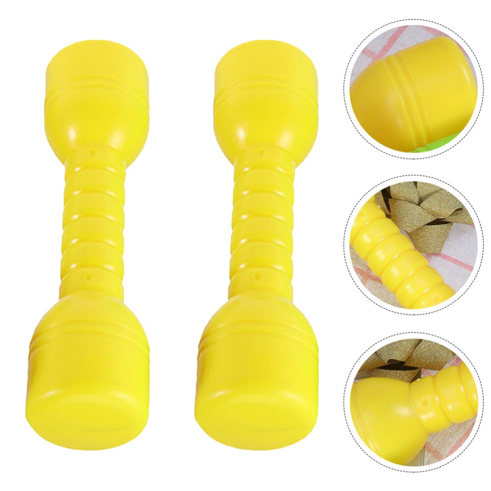 2pcs Barbells Durable Exercise Barbell Small Dumbbells Barbell for Kid: Yellow
