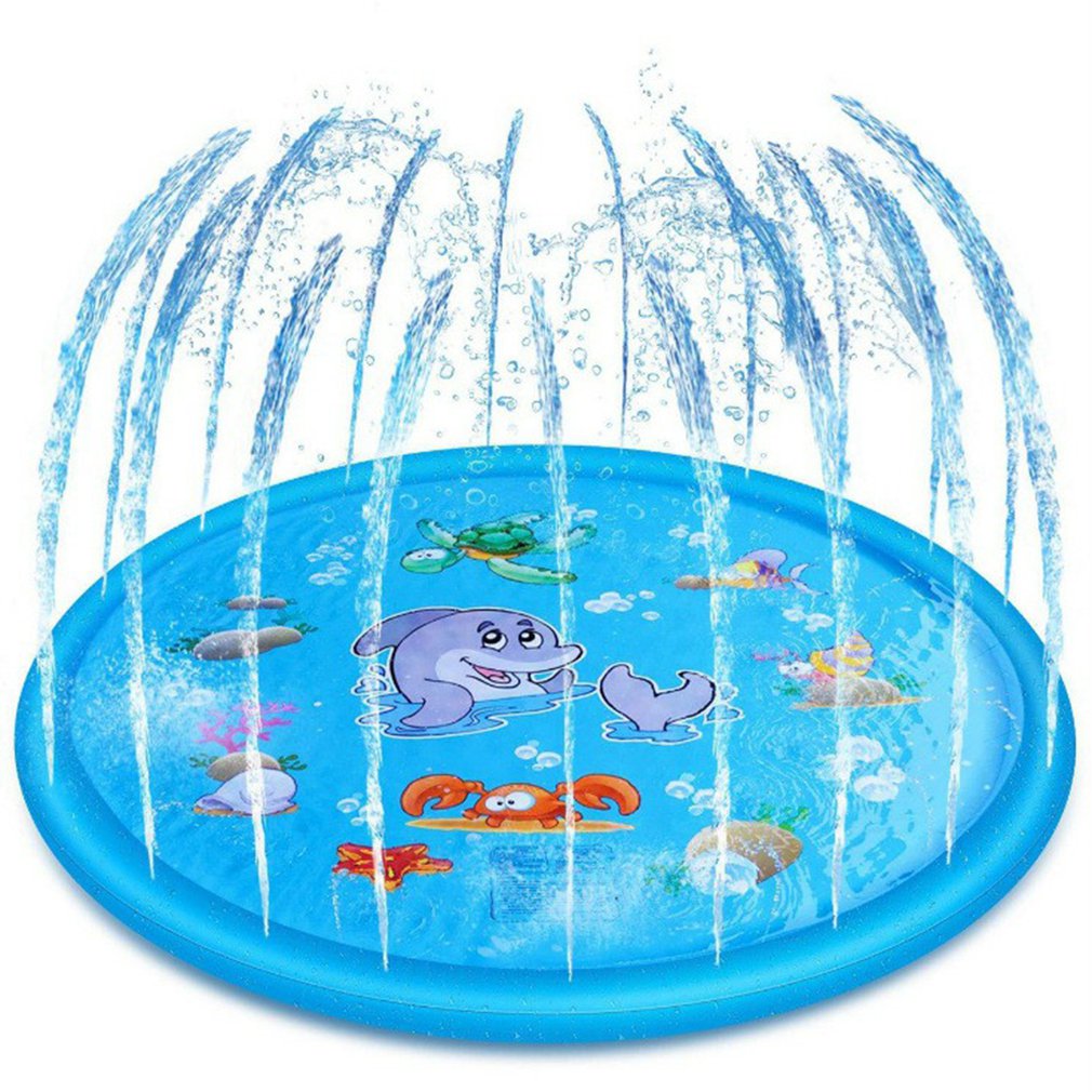 170 cm Summer Outdoor Spray Water Cushion PVC Inflatable Spray Water Toys for Children Play Water Mat Beach Lawn Sprinkler Pads: Light Blue