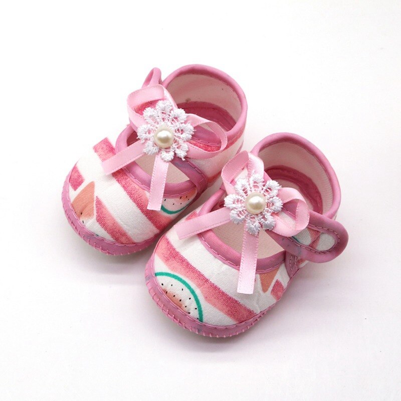 Toddler Soft Soled Baby Girl Sandals First Walkers Baby Breathable Cartoon Watermelon Pattern Anti-Slip Casual Sneakers