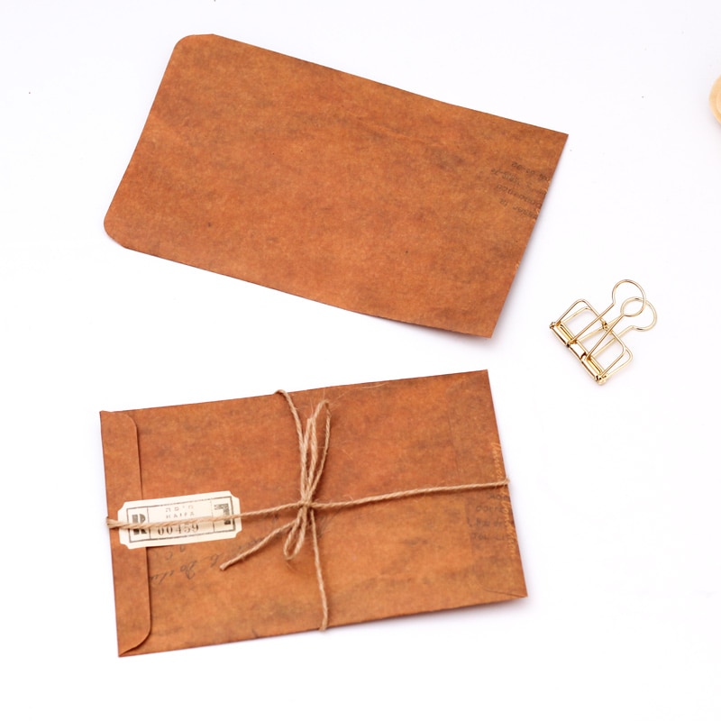 European Vintage old fashioned envelope texture kraft paper lacquer envelope bag postcard stationery DIY packaging