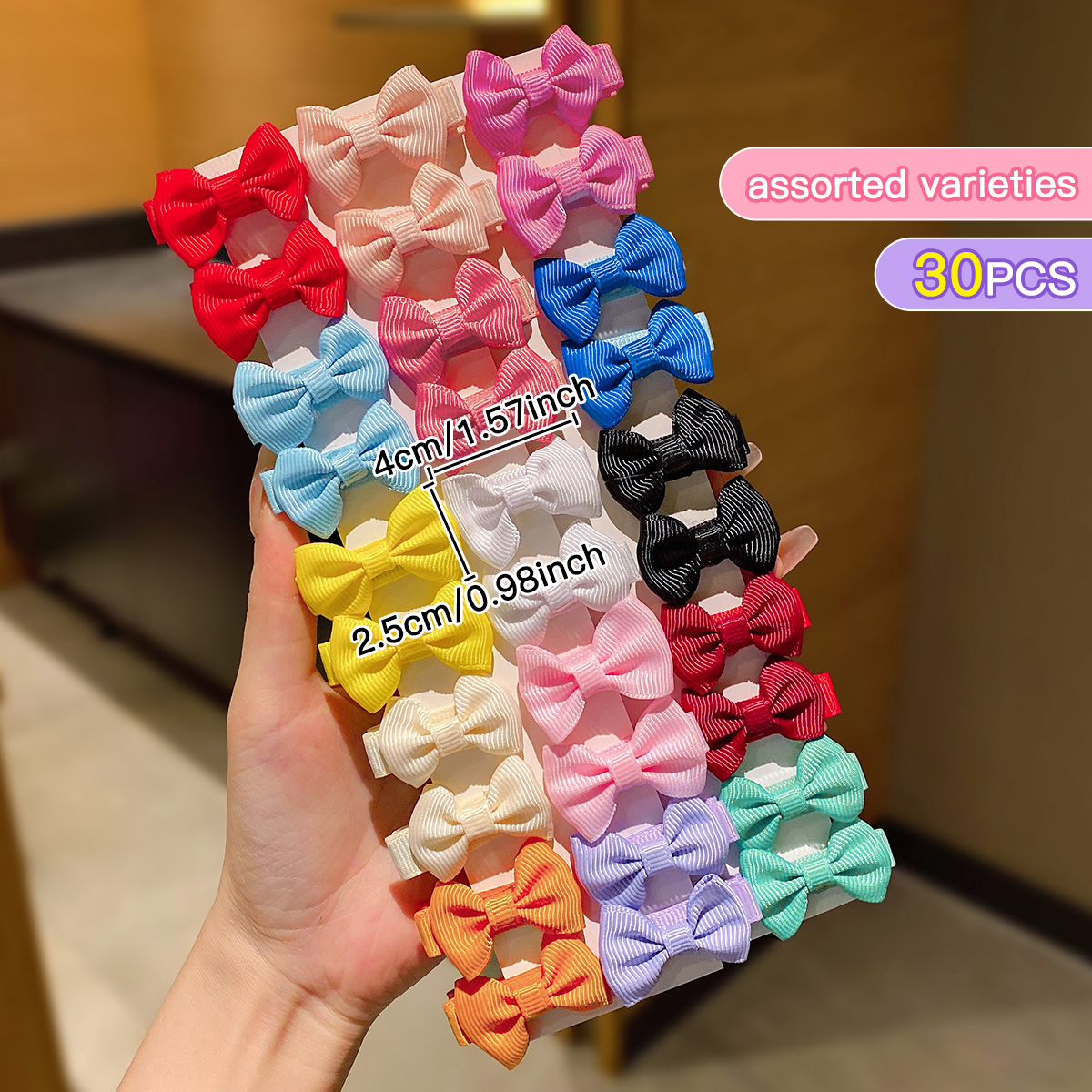 30 pinces à cheveux en tissu à nœud aléatoire coloré adaptées à un usage quotidien comme accessoires pour cheveux