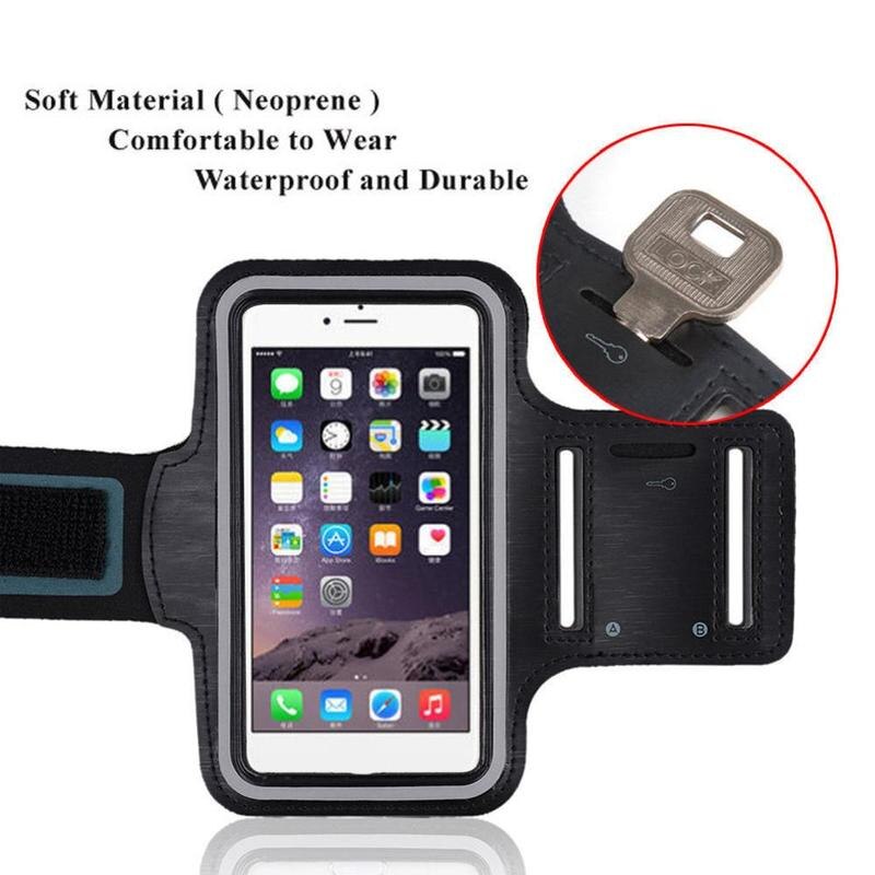 Running Exercise Arm Band Sport Armband with Earphone Key Pocket For iPhone Hole & E1X8