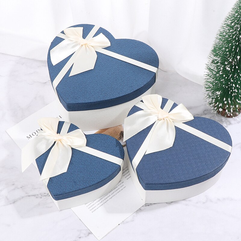 3pcs Box Heart Shaped Container Packaging Wedding Party Case DIY Valentine's Day Flower boxes for Composite material: GN