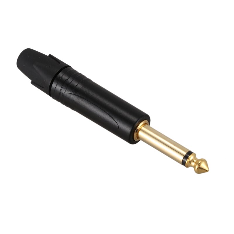 Gold Plating 10Pcs Plug Mono Professionele 2 Pole 6.35 Mm 6.5Mm Stereo Jack Plug Neutrik 6.35 Mm Jack zwart