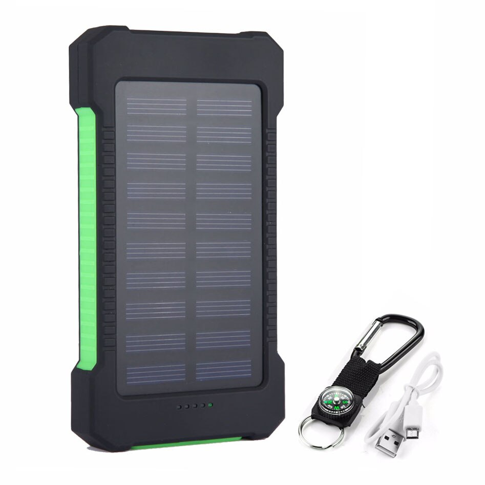 20000Mah Draagbare Power Bank Solar Polymeer Powerbank Batterij Power-Bank Led Display Snel Charger Poverbank Voor Mobiele Telefoon: Green