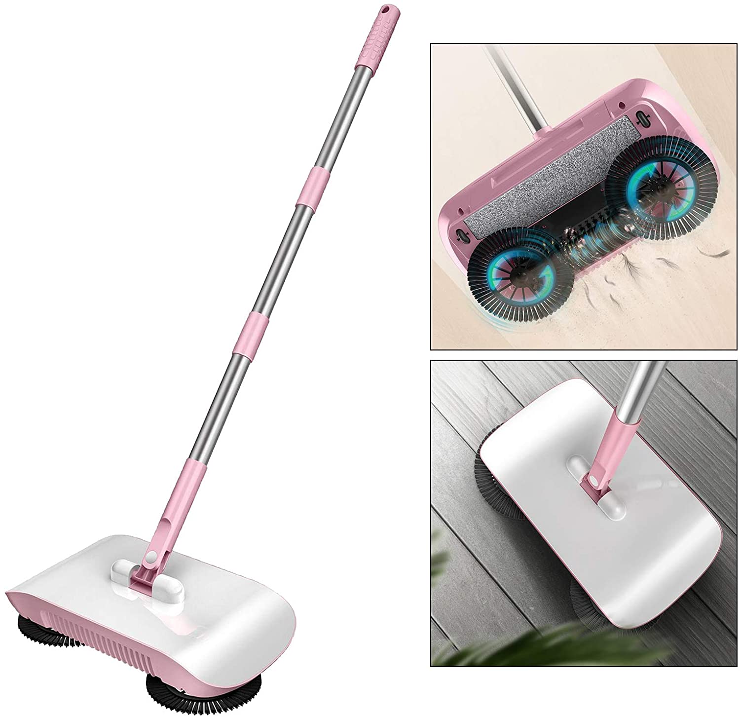Robot aspirador de escoba manual con mango mágico para el hogar, barredor de suelo para cocina, dos en uno, a prueba de viento, mopa para barrer