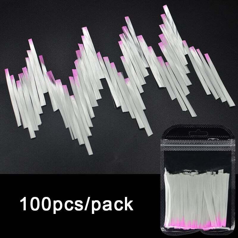 WUF Silk Fiberglass for Nail Extension Form Non-Woven Silks UV Gel Building Fiber French Acrylic DIY Manicure Accessory: 100PCS Pink