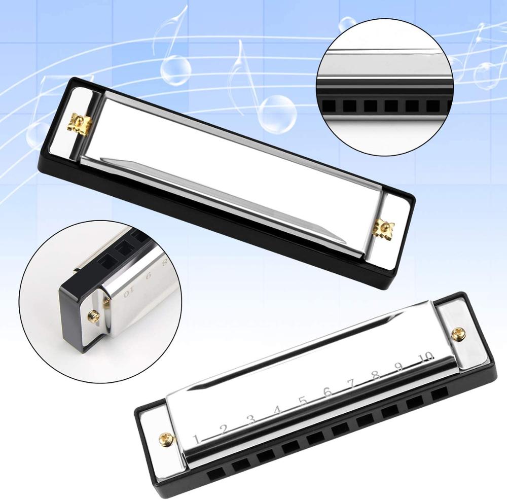 5PCS Harmonica 10 Holes 20 Tunes Mouth Organ Blues Deluxe Harmonica, Key of C Major for Beginner, Adults, Kids , with Case