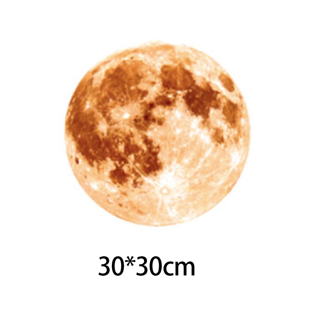 Luminous 3D Large Moon Fluorescent Wall Sticker Removable Glow In The Dark Decal PVC Wall Paper Bedroom Office Home Decor