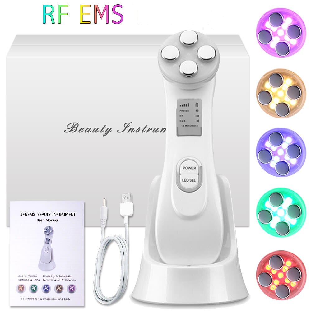 RF ems Therapie Gesicht Farben Photon Behandlung FÜHRTE Schönheit Licht Haut Hebe Straffen Anti Gesichts Falten Mikrostrom Gerät Spa