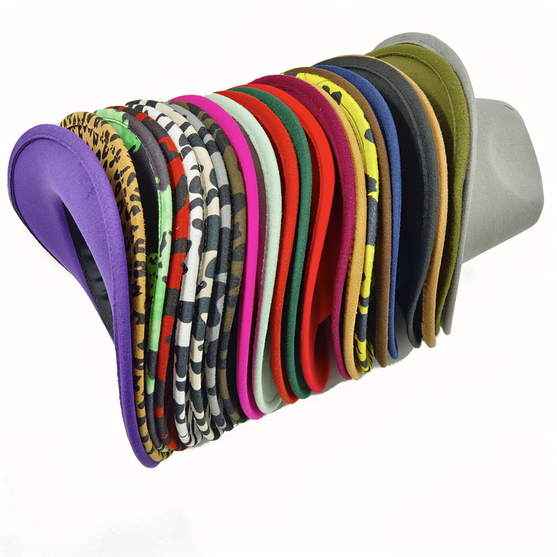 Cappello da cowboy viola nuovi accessori per cappelli da cowboy cappello da cowboy cappello in materiale scamosciato nuovo cappello da cavaliere da uomo e da donna tutto'aperto