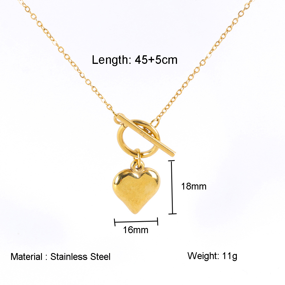 MEDFOLY Heart Necklaces for Women Simple Dainty 14K Gold Plated Anti-allergy Choker Necklaces Valentines Day Jewelry: Light Yellow Gold Color