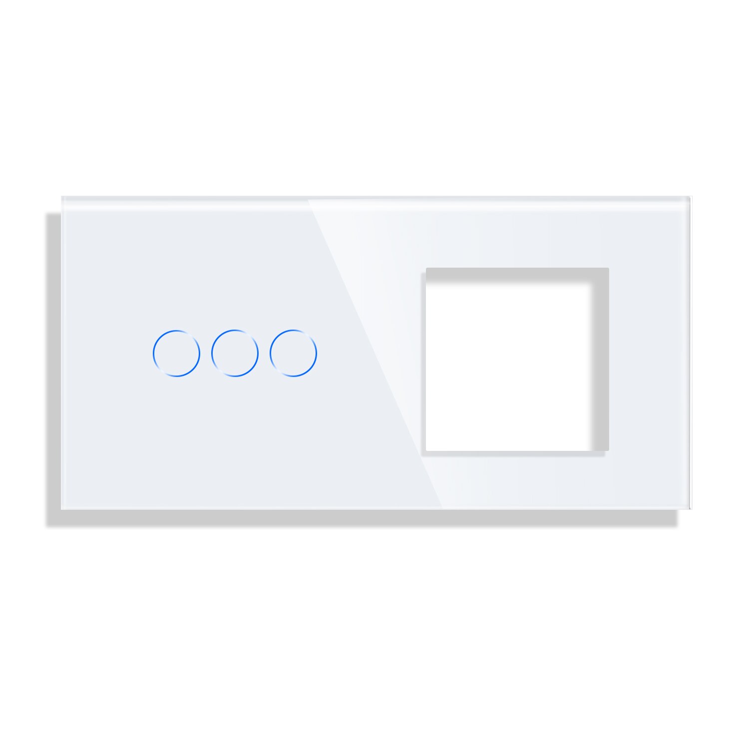 Bingoelec Toughened Glass Panel And Socket Frame,Three Color Panel 86*157mm: White3