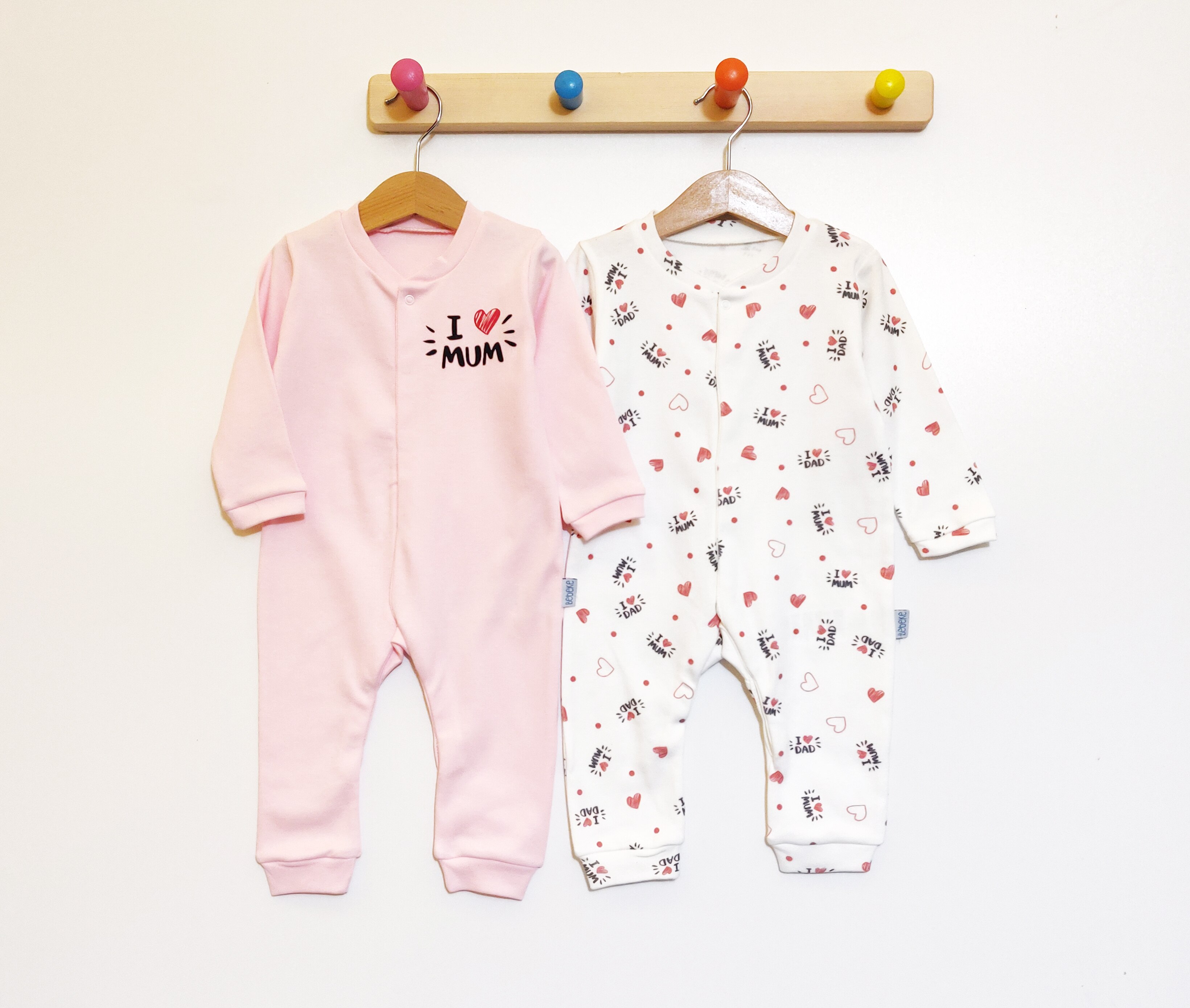 Bebeke 2'li % 100 Pamuk Bebek Pijama Takımı