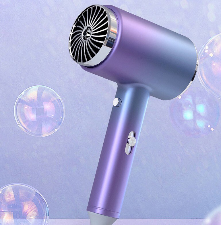 Secador de pelo para uso doméstico, dispositivo eléctrico silencioso de aire /frío, con rayos azules, recolección de aire de iones negativos