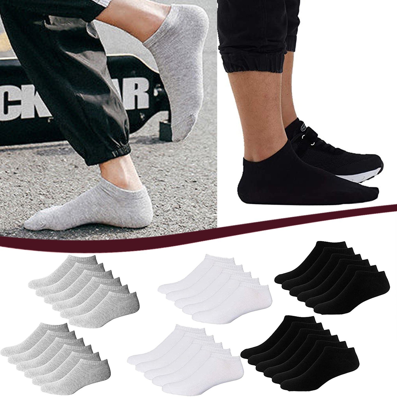 5 paar herren- und damensocken, draussen-sportsocken aus reiner baumwolle, atmungsaktiv und komfortabel für damen und herren