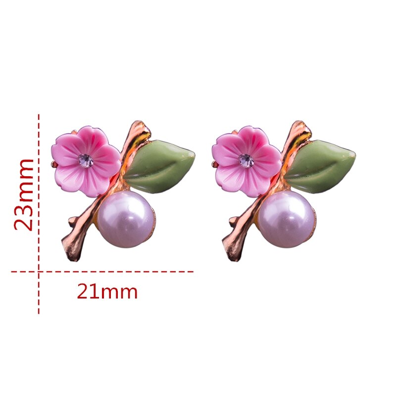 Kerstcadeau Parel Bloem Kralen Crystal Vintage Oorbellen Voor Vrouwen OL Stijl Leuke Zoete Oorbellen Mode Fijne Sieraden