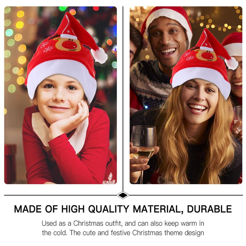 2 Stuks Zachte Kerst Hoeden Jaar Kerstman Hoeden Kerst Decors Kerst Kind Volwassen Hoed