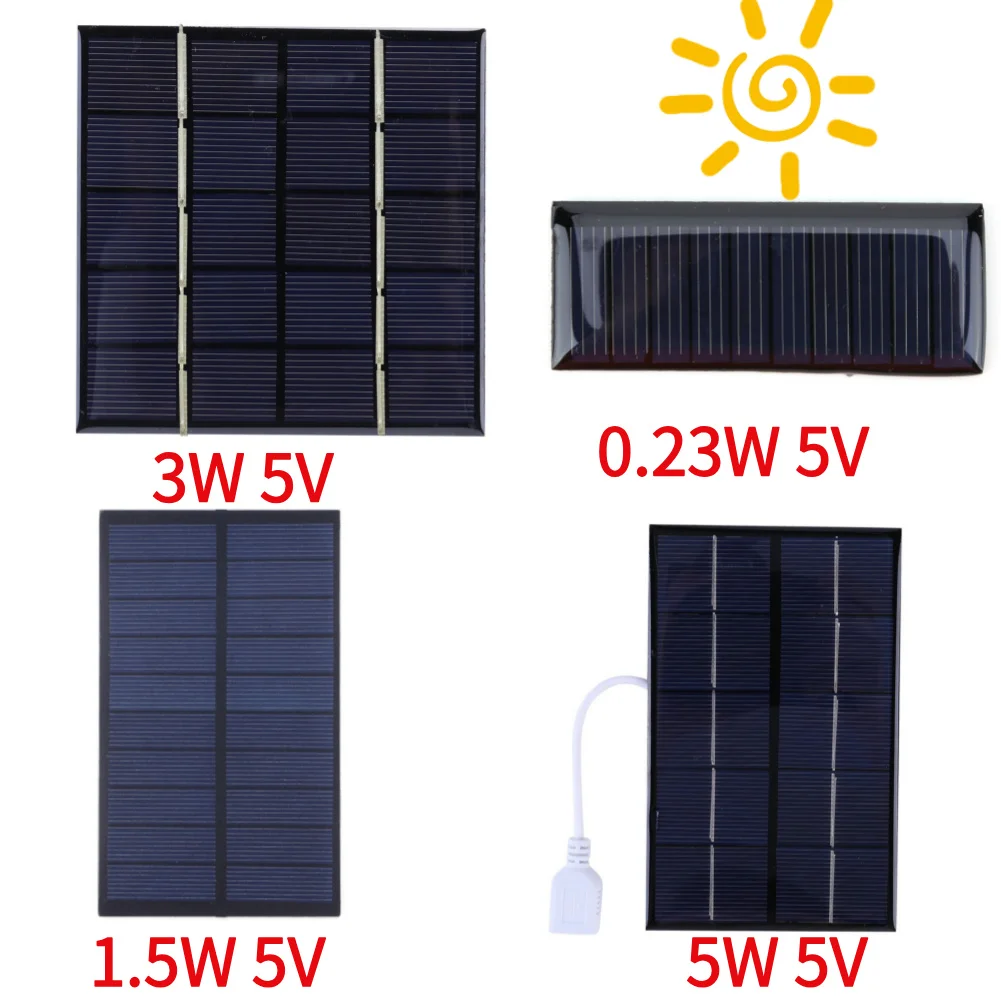 3w 5v przenośne panele słoneczne, ładowarka fotowoltaiczna do lamp solarnych, 3.7v akumulatory , 3-5v ładowarki do akumulatorów/telefonów