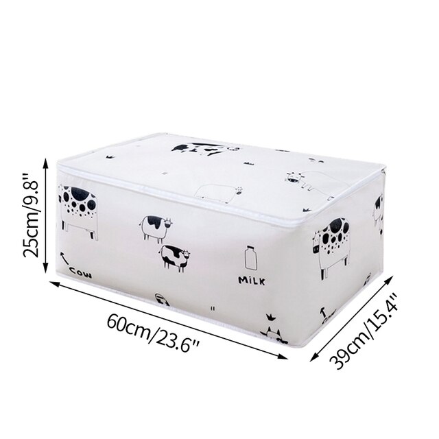 Home Closet Clothing Quilt Storage Bags Foldable Clothes Sweater Organizer Box Large Capacity Cabinet Container Sorting Pouch: cows M
