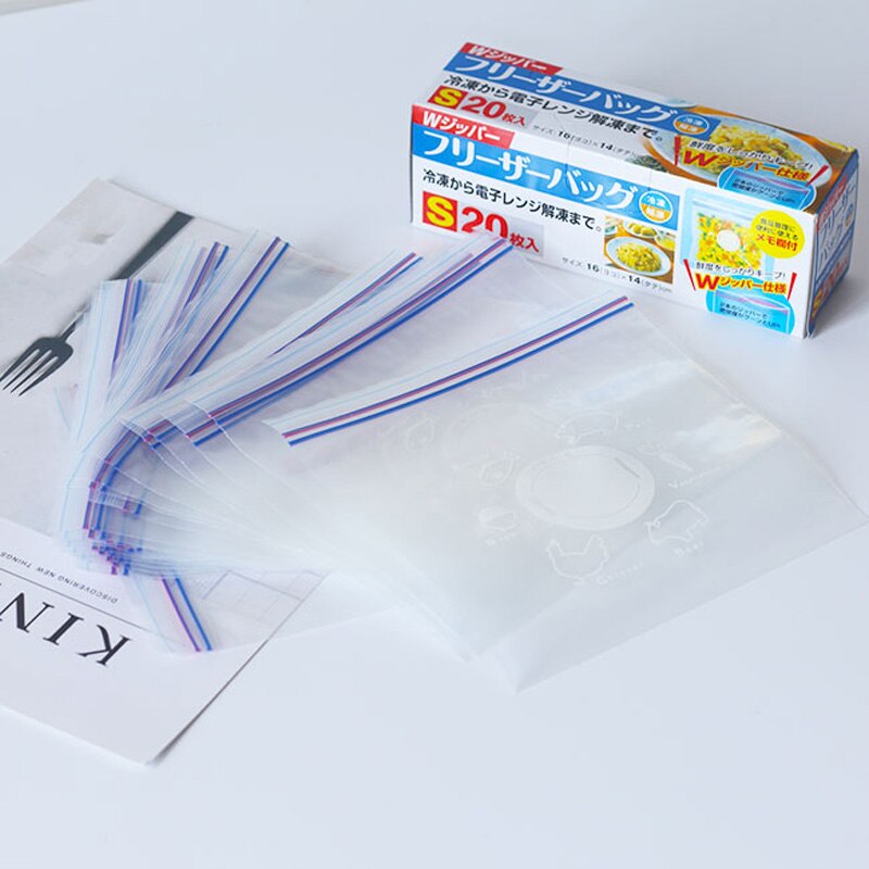 PE Food Fresh Bags Fridge Food Storage Containers Refrigerator Bag Kitchen Fresh Keeping Wrap Ziplock