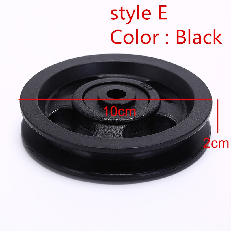 Universal External 50mm/90mm/100mm Diameter Wearproof Nylon Bearing Pulley Wheel Cable Gym Fitness Equipment Part Color Randomly