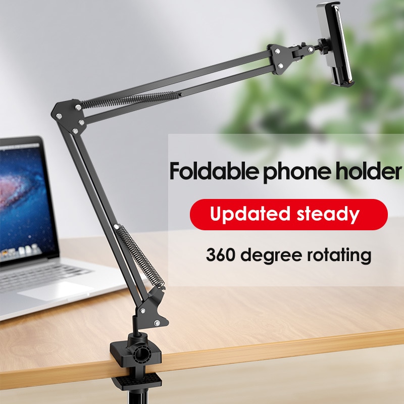 Justerbart ställ för tabletthållare för telefon, vridbar, vridbar sängbordsfäste 5-12.9 -tums stödkonsol för surfplatta för ipad air pro