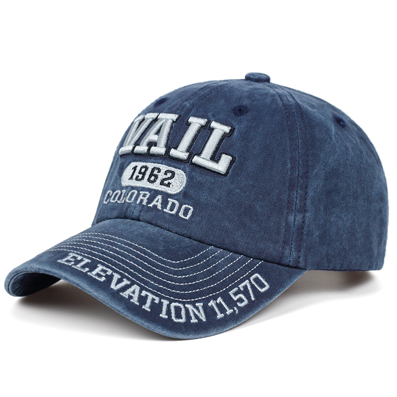 Washed Cotton Baseball Cap Snapback Hat For Men Women Dad Hat Embroidery Casual Cap Casquette Hip Hop Cap: navy blue