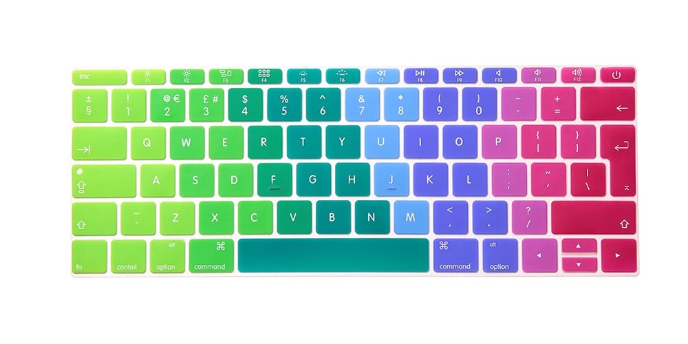 For Macbook Pro 13 with Touch Bar.10 release Model:A1706) European EU/UK EURO English Silicone Keyboard cover Film: rainbow