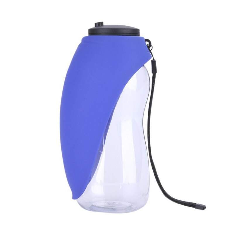 Pet Cats Feeder Drinking Bottle Plastic Dogs Water Go Out Travel Outdoor Portable Accompanying High-Capacity Cup: Blue