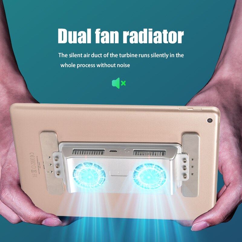 Cooling Dual Fan Halfgeleider Radiator Universal Pad Tablet Xiaomi Huawei Samsung Ipad Koeler Systeem Gaming Koellichaam Houder