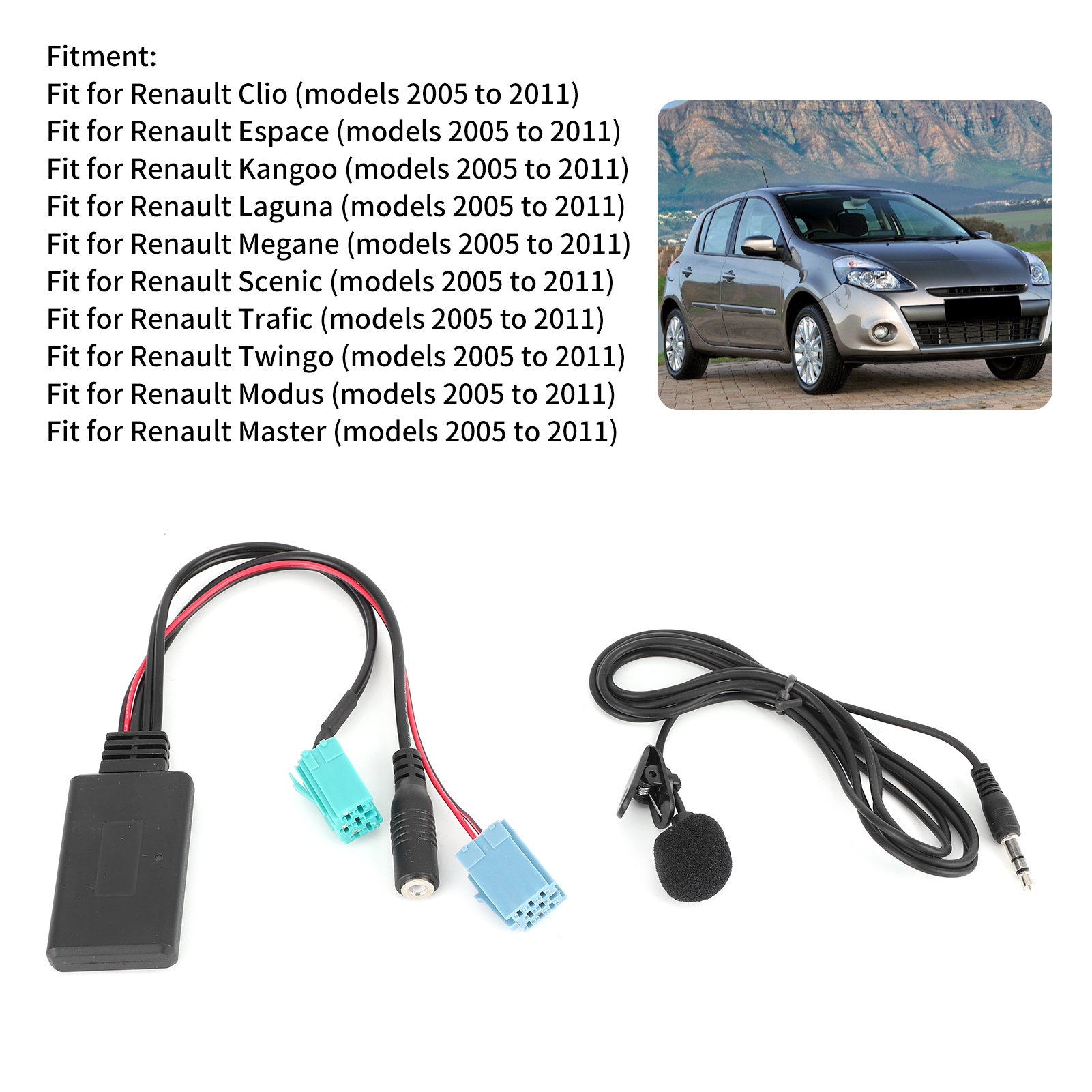 Bluetooth Audio Kabel 6pin Bluetooth Audio Kabel Auto Stereo Aux-In Adapter Met Microfoon Geschikt Voor Clio/Espace/Megane