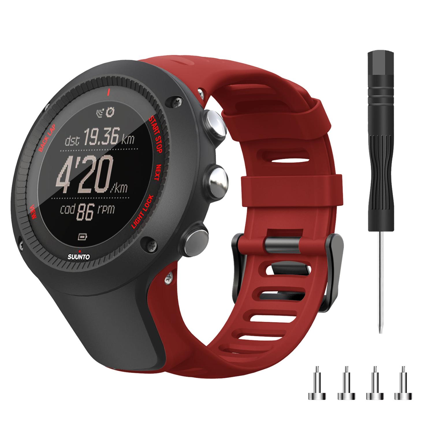 Correa de reloj deportiva para Suunto Ambit, pulsera de silicona transpirable, correa de reloj para SUUNTO Ambit1 Ambit 2 Ambit3: Negro