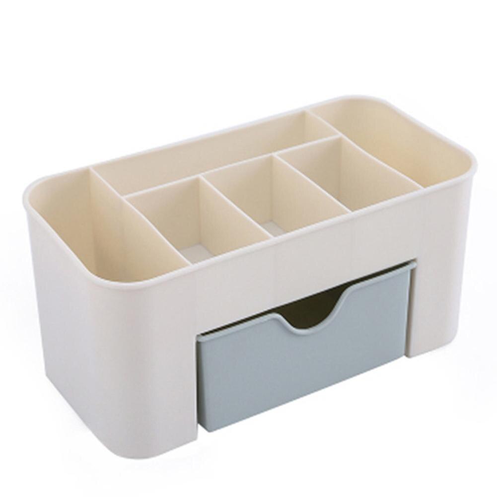 Office Desk Organizer Drawer Multi-functional Plastic 6 Grid Cosmetics Jewelry Storage Box Case Desktop Stationery Container: Blue