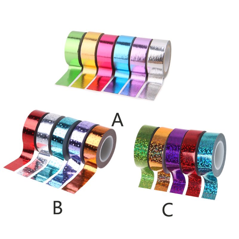 Ritmische Gymnastiek Decoratie Holografische Glitter Tape Ring Stok Accessoire 15Mm * 5M Washi Tape Diy Masking Tape