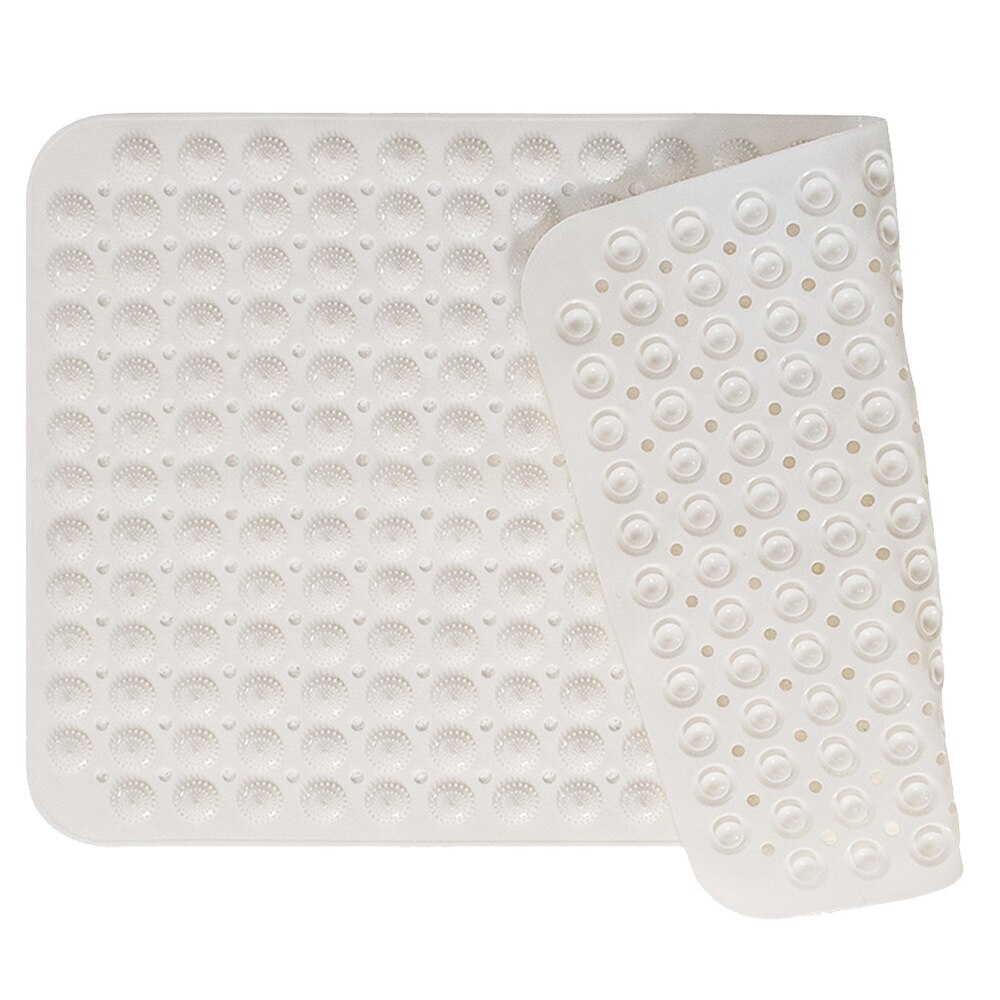 1Pcs Durable PVC Floor Mat Bathroom Foot Mat Skid Resistance Foot Mat Shower Floor Mat(White)