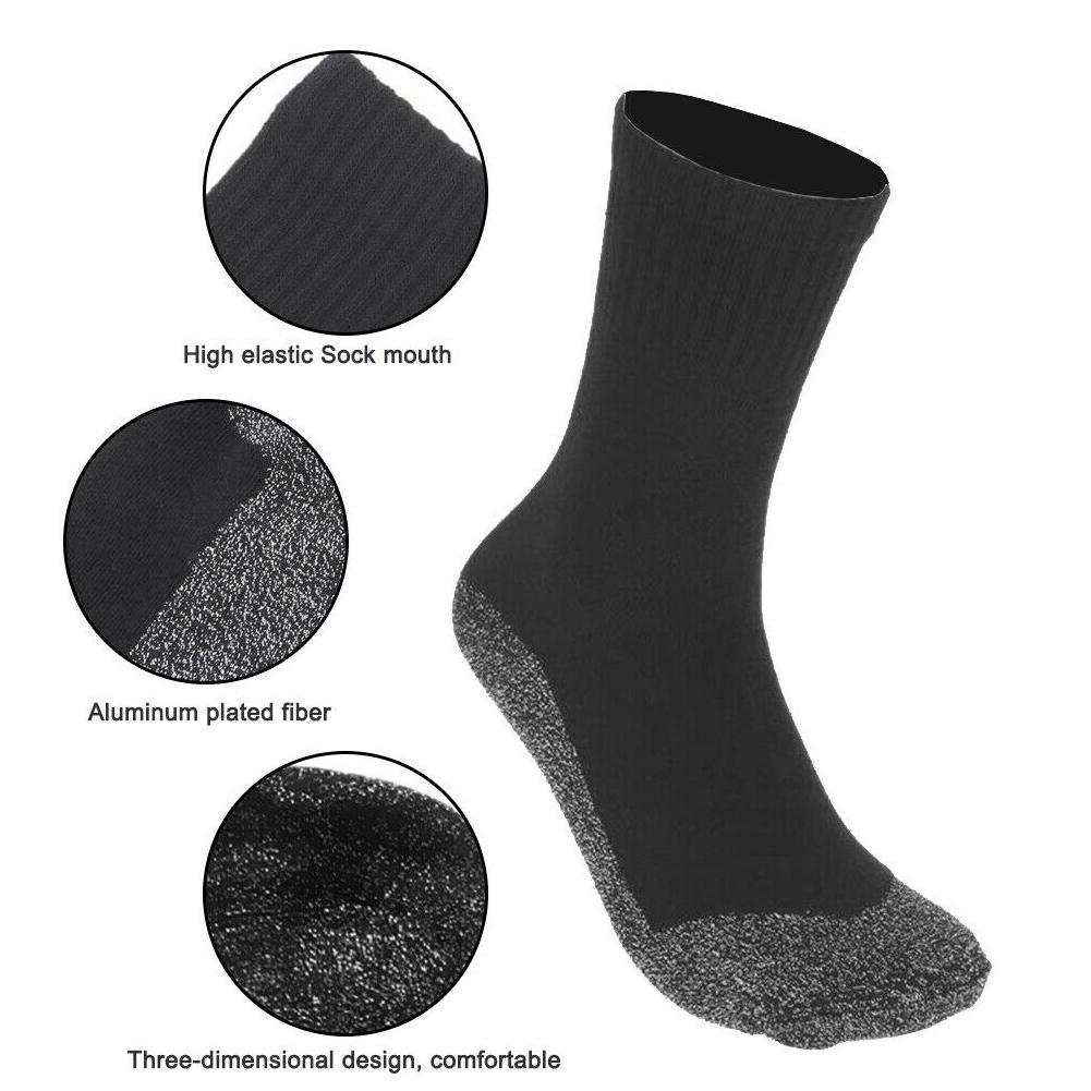 1 Paar Warme Sokken Gealuminiseerd Vezels Voeten Warm En Droog Unisex Warmte Vloer Isolatie Laarzen Slapen Sokken Zwart Fluwelen Seamle
