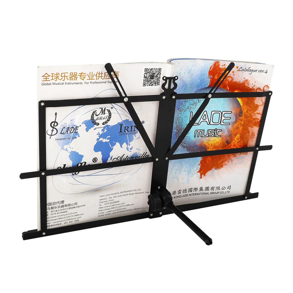 Folding Tabletop Music Stand Metal Sheet Portable Notation Holder for Player