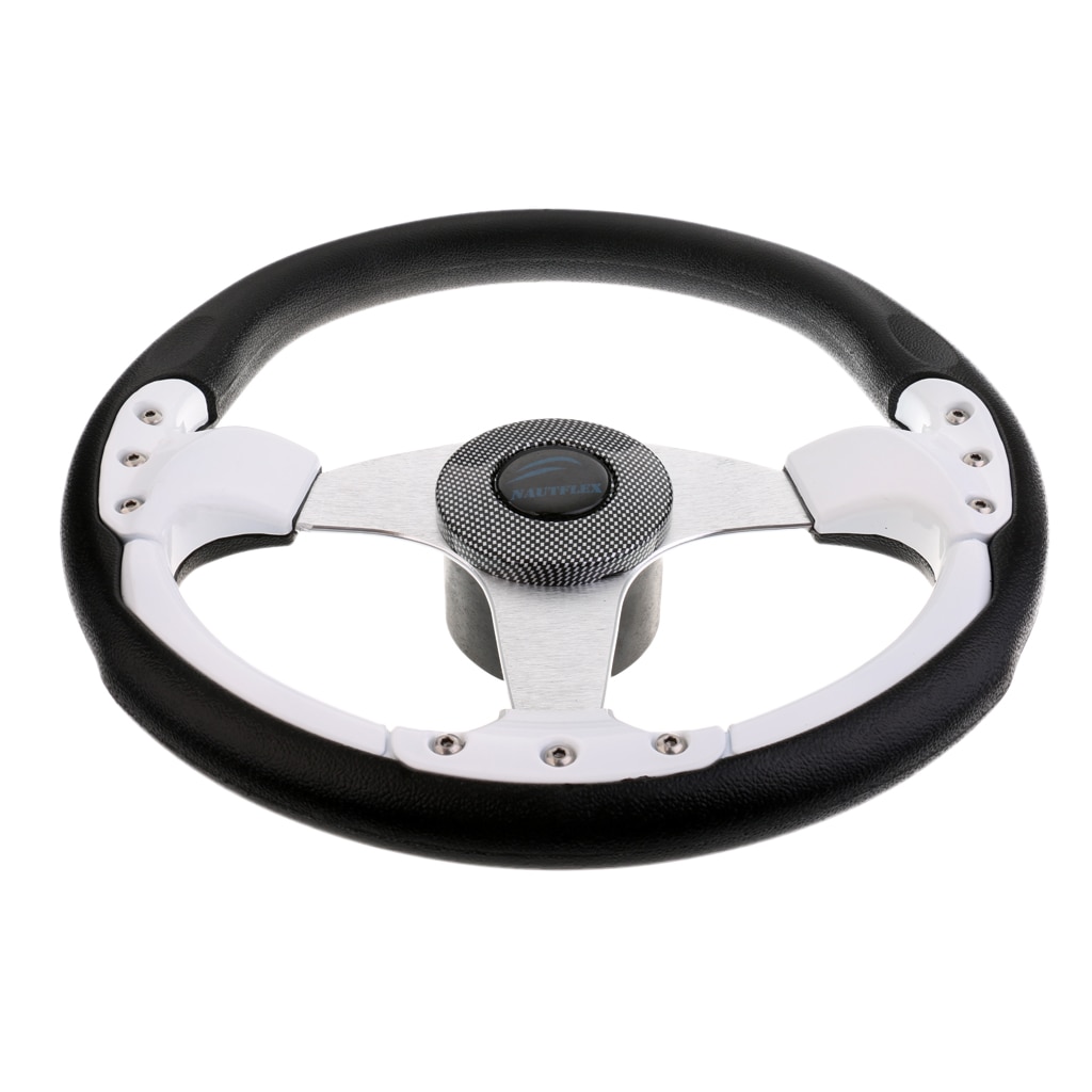 3 Spoke Boat Steering Wheel & Soft Grip - 13.4 inch Diameter