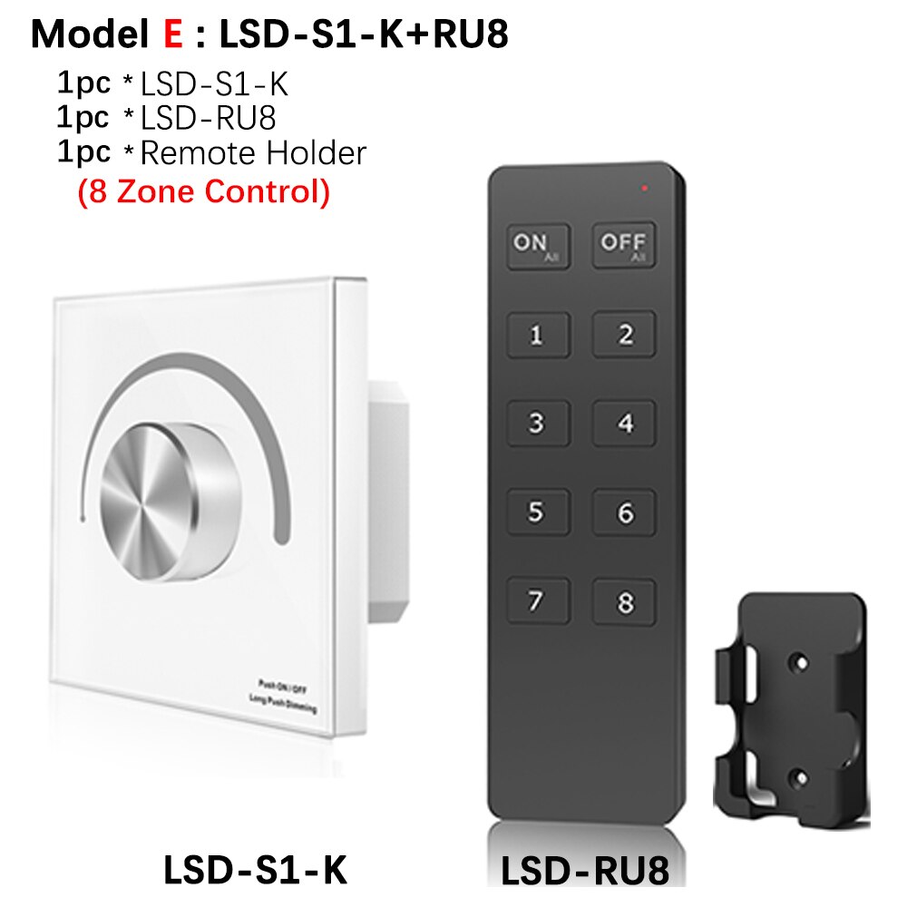 AC Triac LED Dimmer 220V 230V 110V Wireless RF Dimmable Knob Switch With 2.4G Remote Controller for Single Color LED Bulb Lamps: Model E