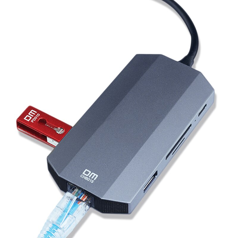 DM CHB015 9 in 1 Typ-C USB 3,0 Hub HD 4K Anzeige Wandlung Adapter PD Ladung SD TF Kartenleser Daten USB Hub für PC Tabletten